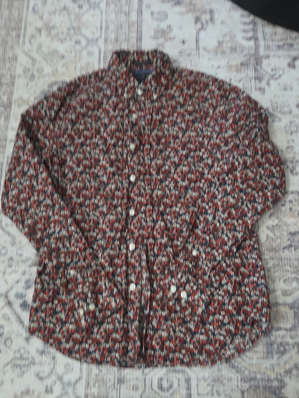 Banana Republic Women's Floral Button-Down Shirt - Red, Black, White
